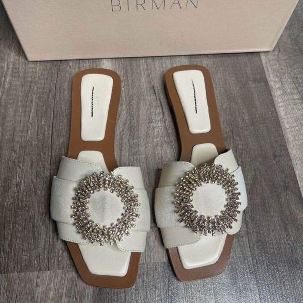 Alexandre Birman Maddie Padded Flat Slide In Cream